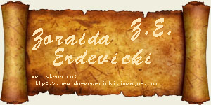 Zoraida Erdevički vizit kartica